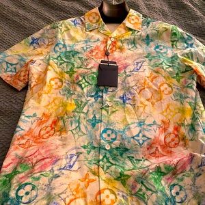 Louis Vuitton multi color button down.